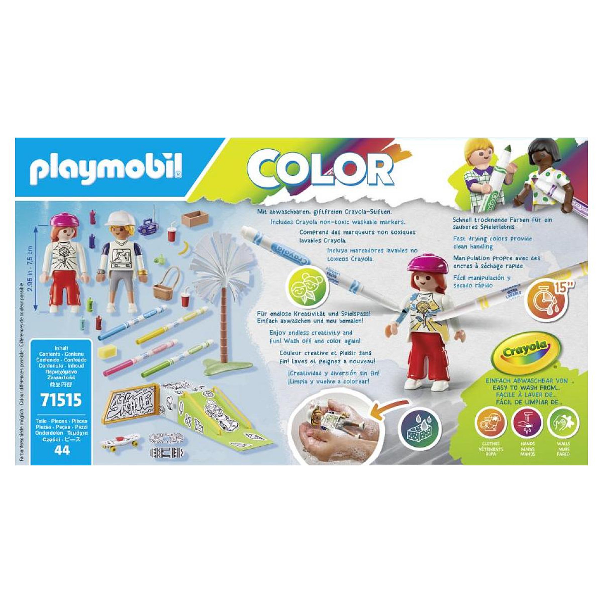 Voir la diapositive 2 : PLAYMOBIL 71515 Color - Skateurs avec rampe