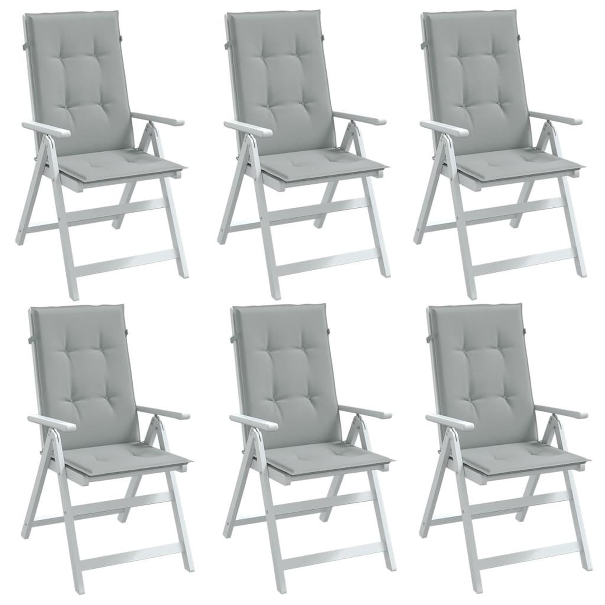 VIDAXL Coussins de chaise a dossier haut lot de 6 gris clair melange