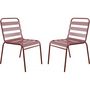 Voir la diapositive 1 : Habitat et Jardin Lot de 2 chaises de jardin en métal empilables  Bilbao  - Terracotta
