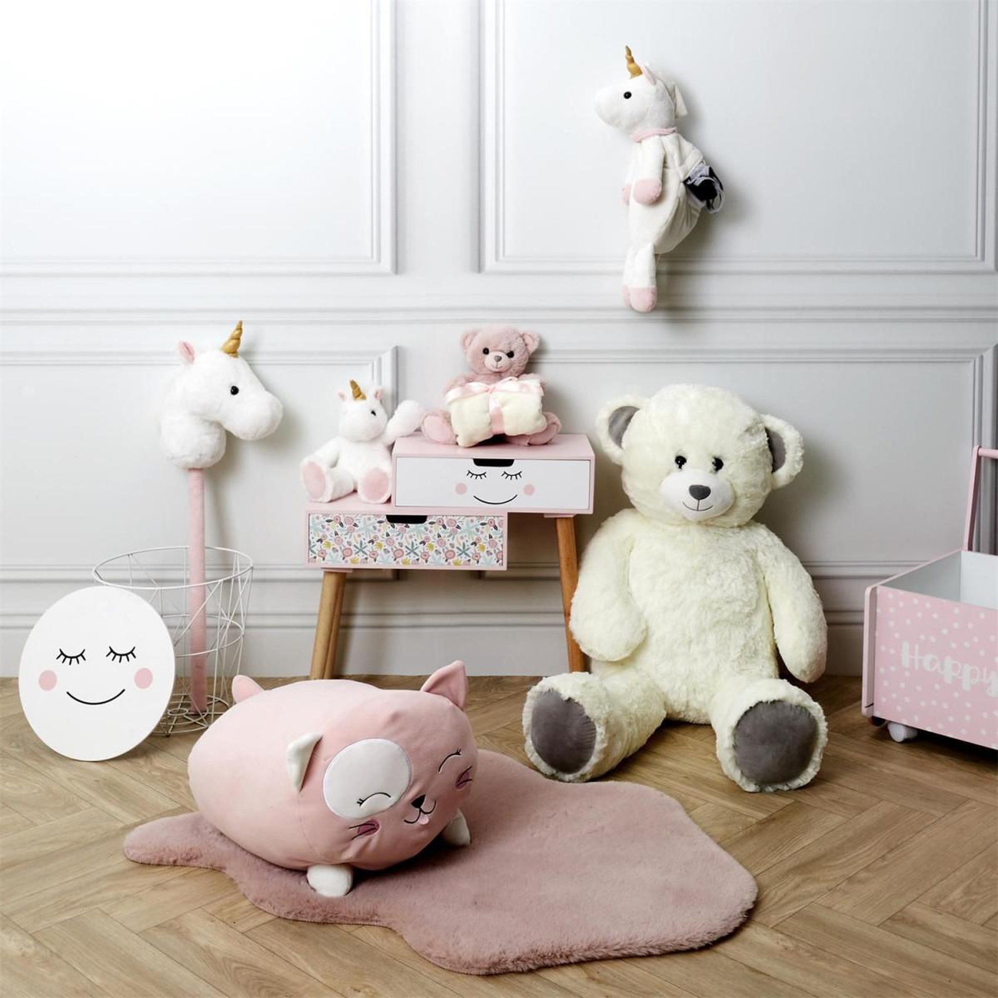 Voir la diapositive 3 : Tom & Zoé Peluche & plaid enfant  ours  70x70cm rose