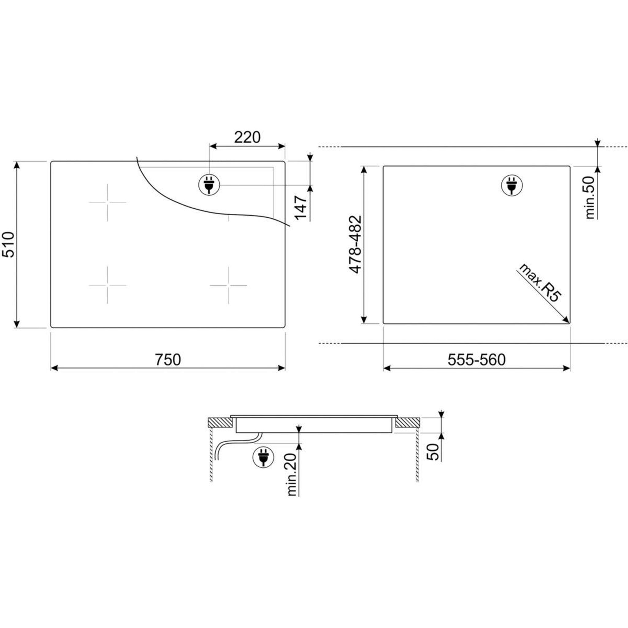 Voir la diapositive 5 : SMEG Table induction SIB2741D