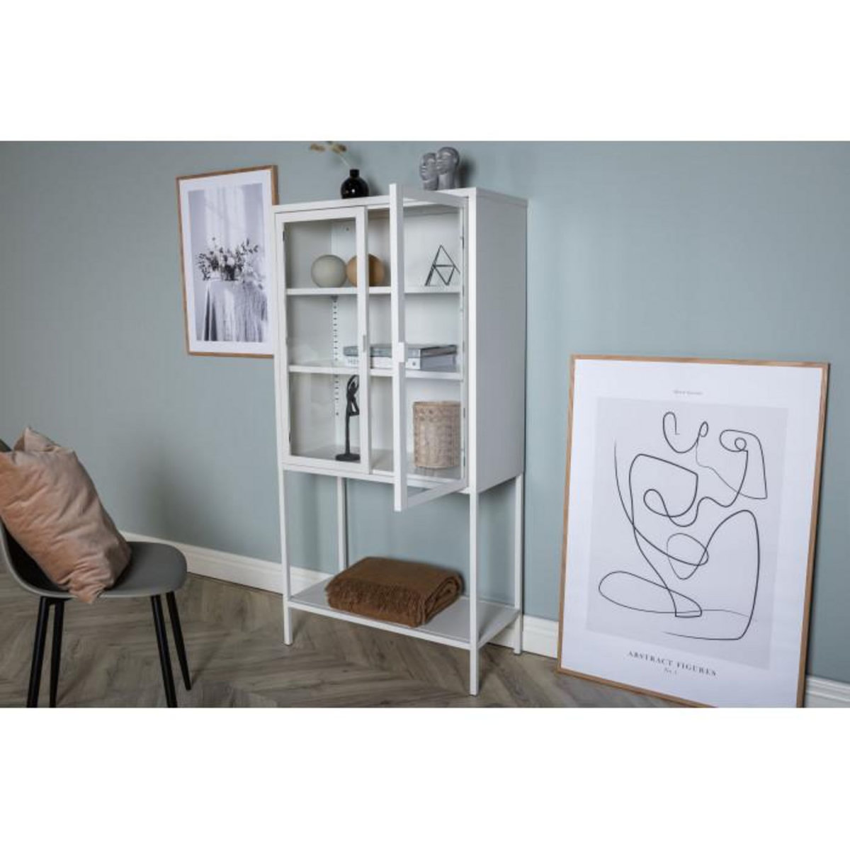 Paris Prix Vitrine 2 Portes en Verre  Misha  150cm Blanc