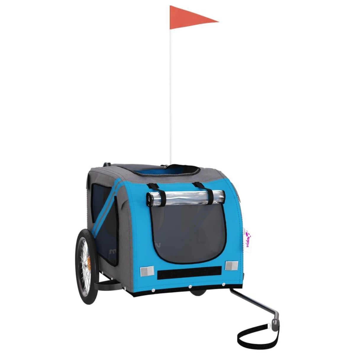VIDAXL Remorque de velo pour animaux de compagnie bleu et gris