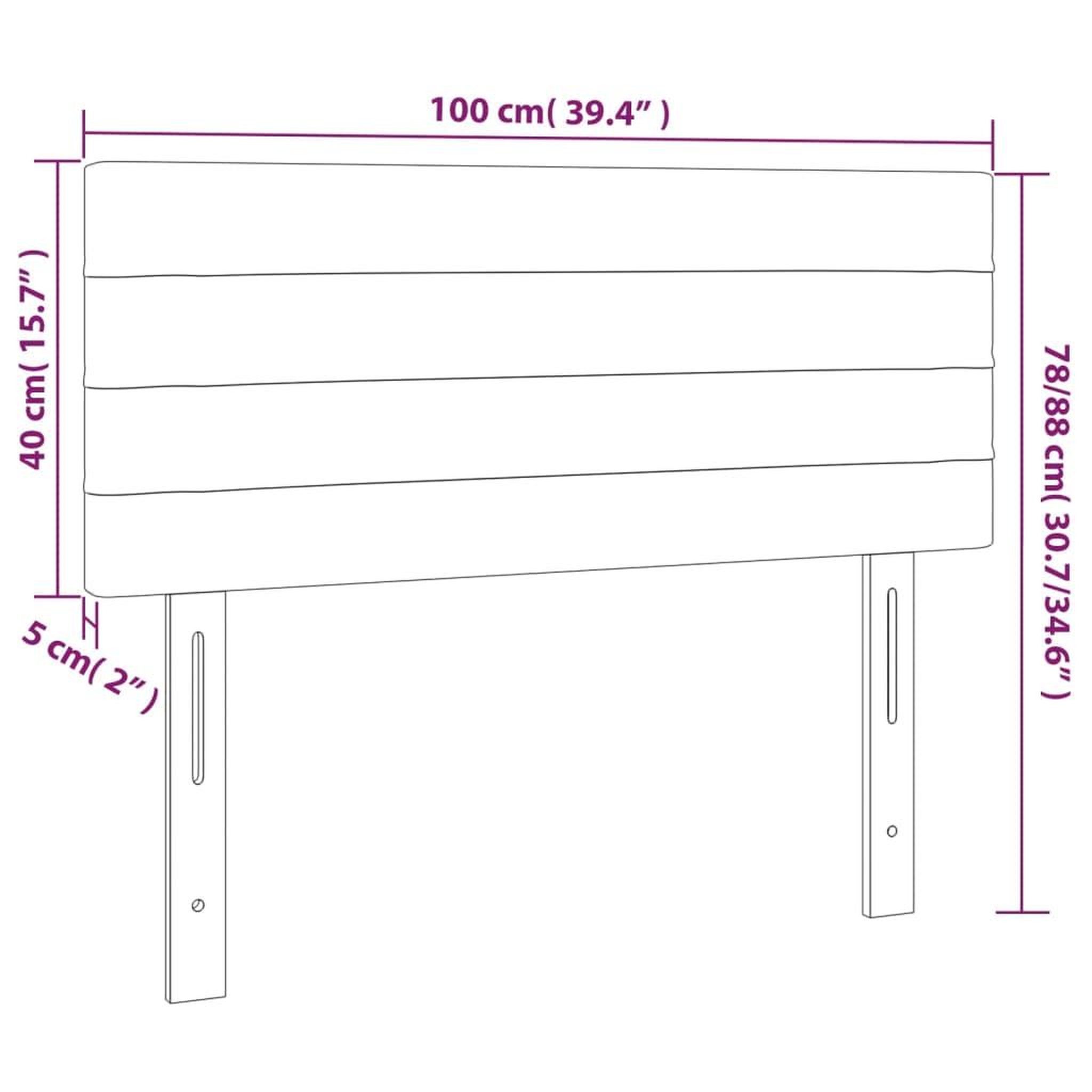 Voir la diapositive 6 : VIDAXL Tete de lit a LED Creme 100x5x78/88 cm Tissu