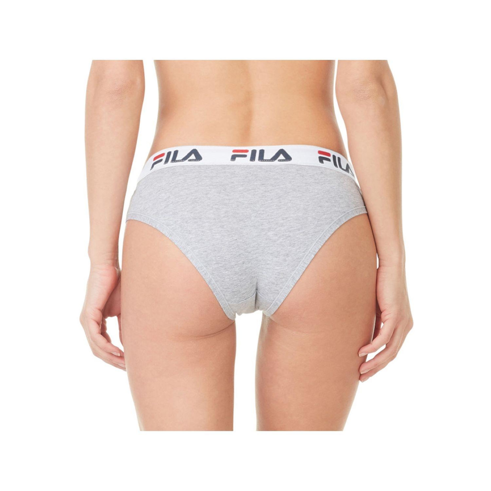 Voir la diapositive 5 : FILA Lot de 3 culottes coton femme fila fu6043 gris, noir et blanc