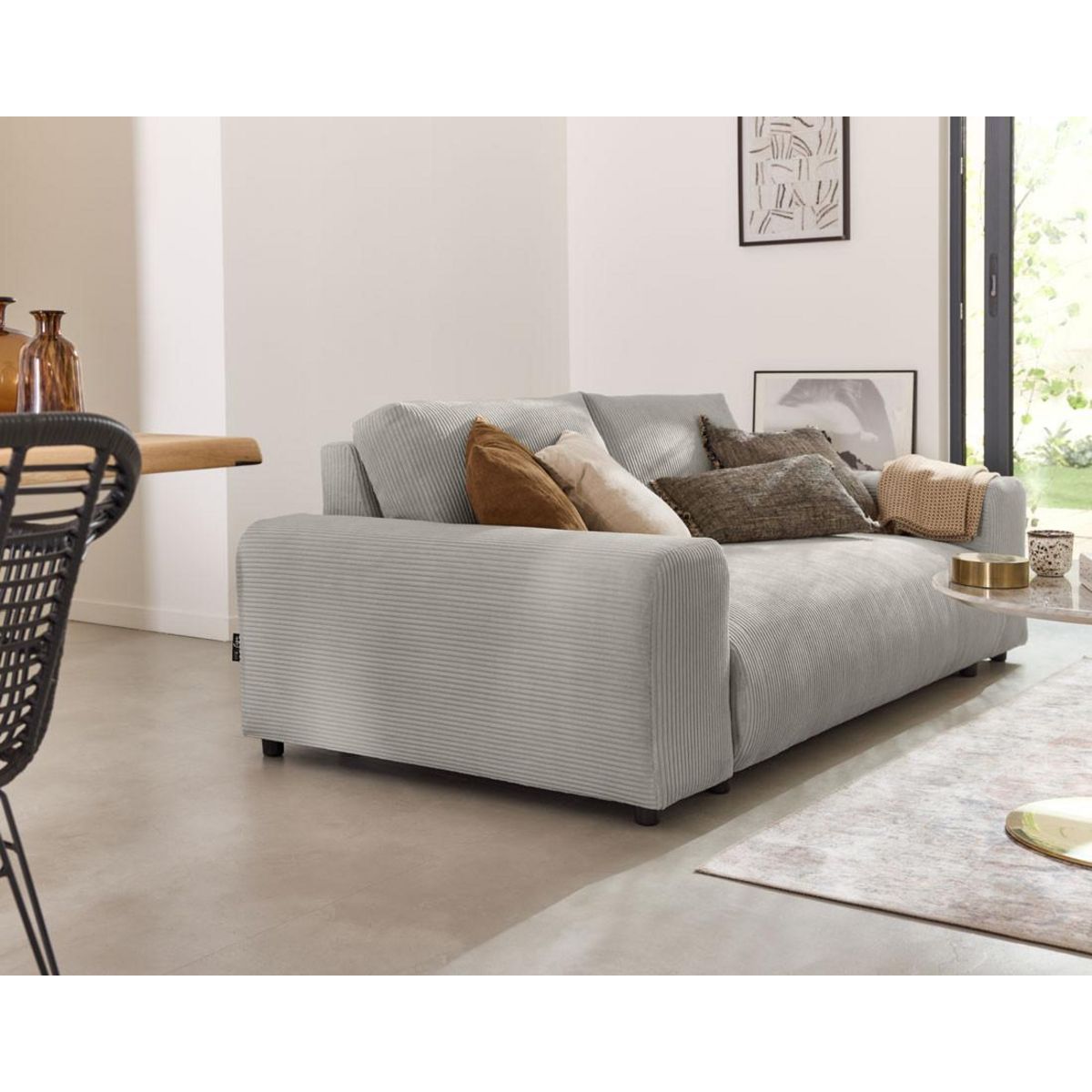 LISA DESIGN Garance - canapé droit 3 places - en velours côtelé