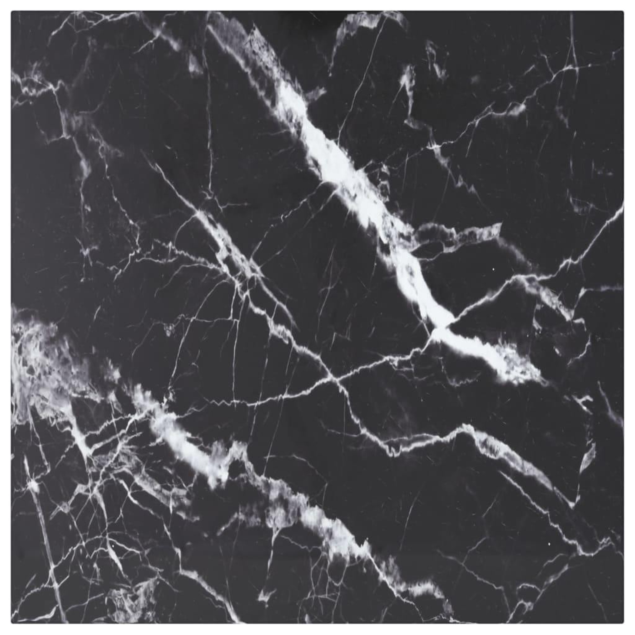 VIDAXL Dessus de table noir 60x60 cm 6 mm verre trempe design marbre