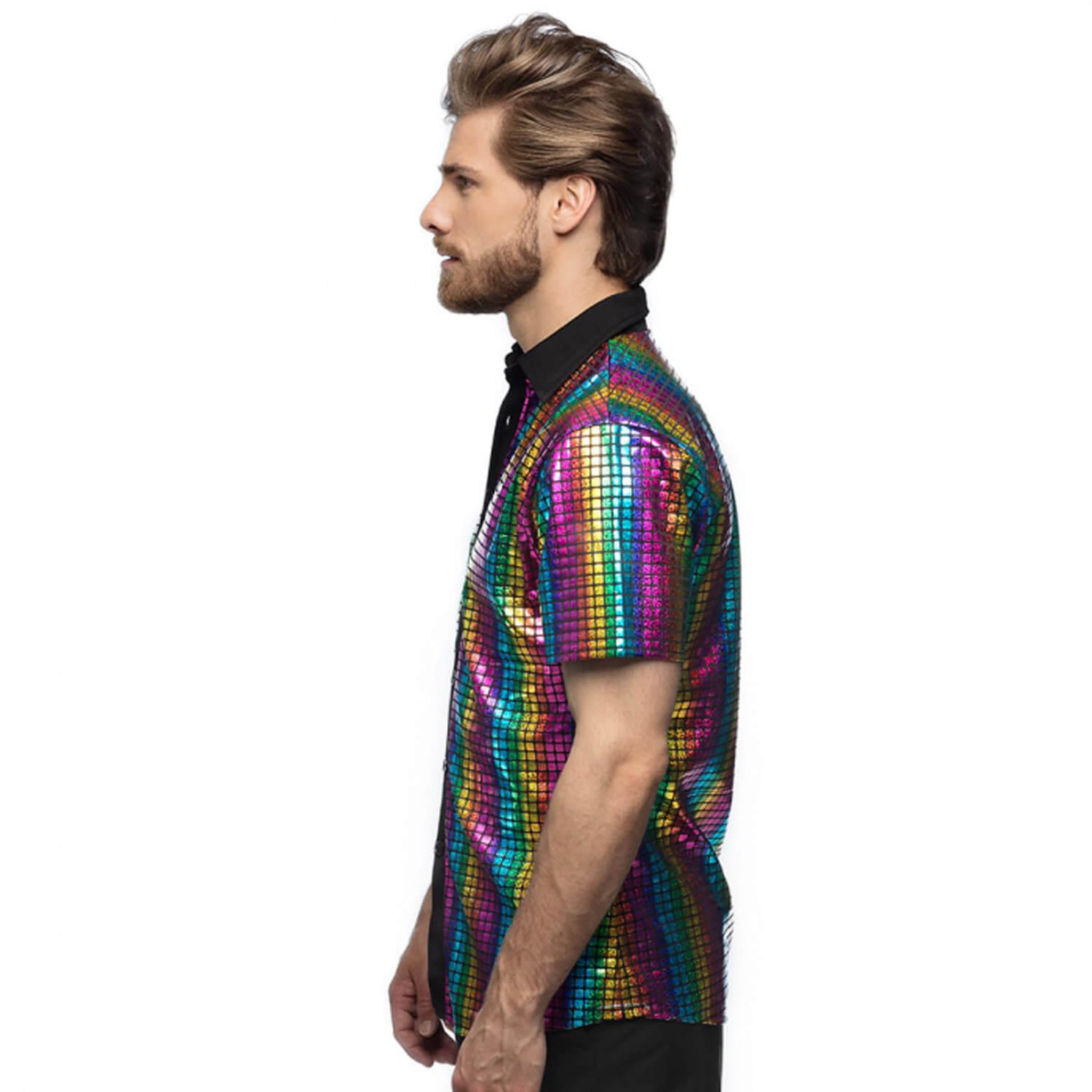 Voir la diapositive 4 : Boland Chemise disco Diamond arc-en-ciel - Homme - XL