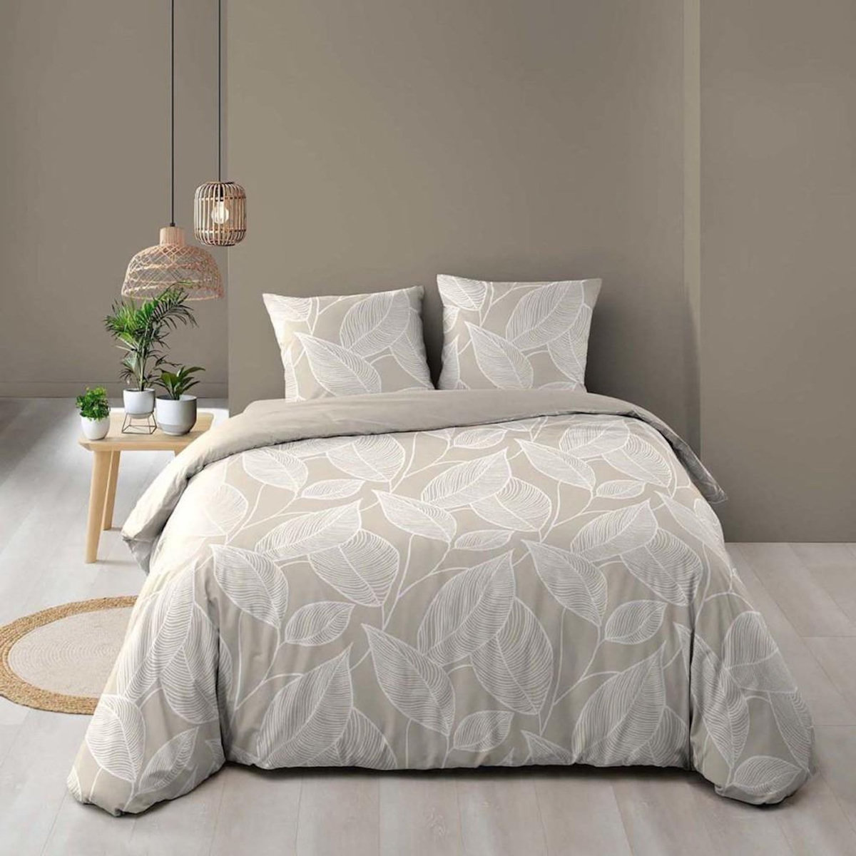 Douceur d'Intérieur Housse de couette 240x220 + 2 taies AMANDA 100% coton 57fils