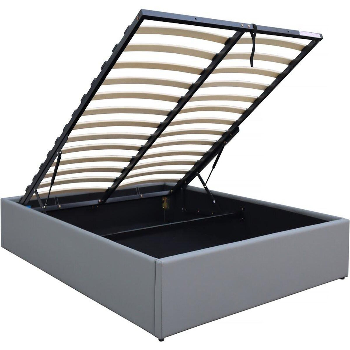 Habitat et Jardin Lit double en PVC avec coffre  Ava  - 160 x 200 cm - Gris