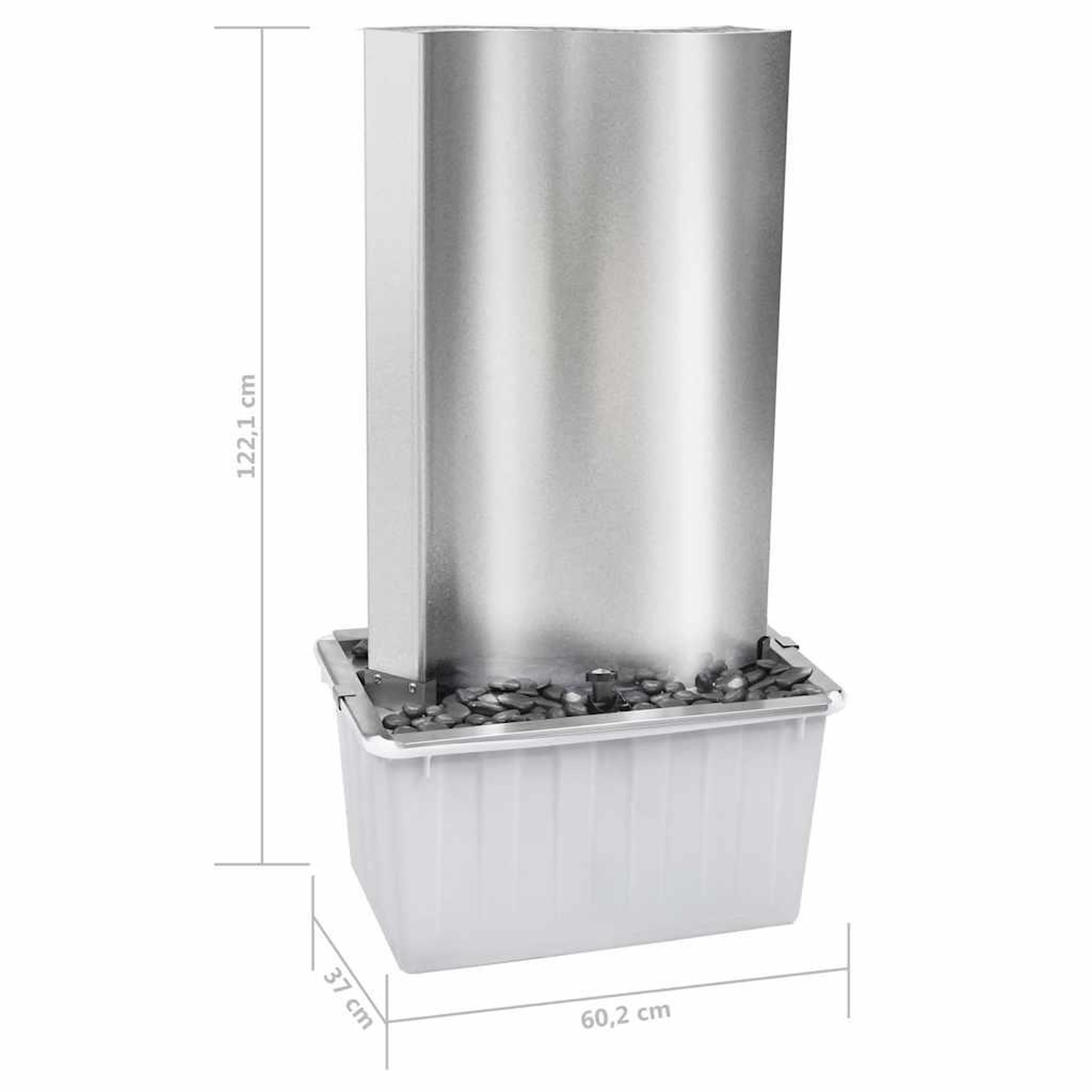 Voir la diapositive 6 : VIDAXL Fontaine de jardin argente 60,2x37x122,1 cm acier inoxydable