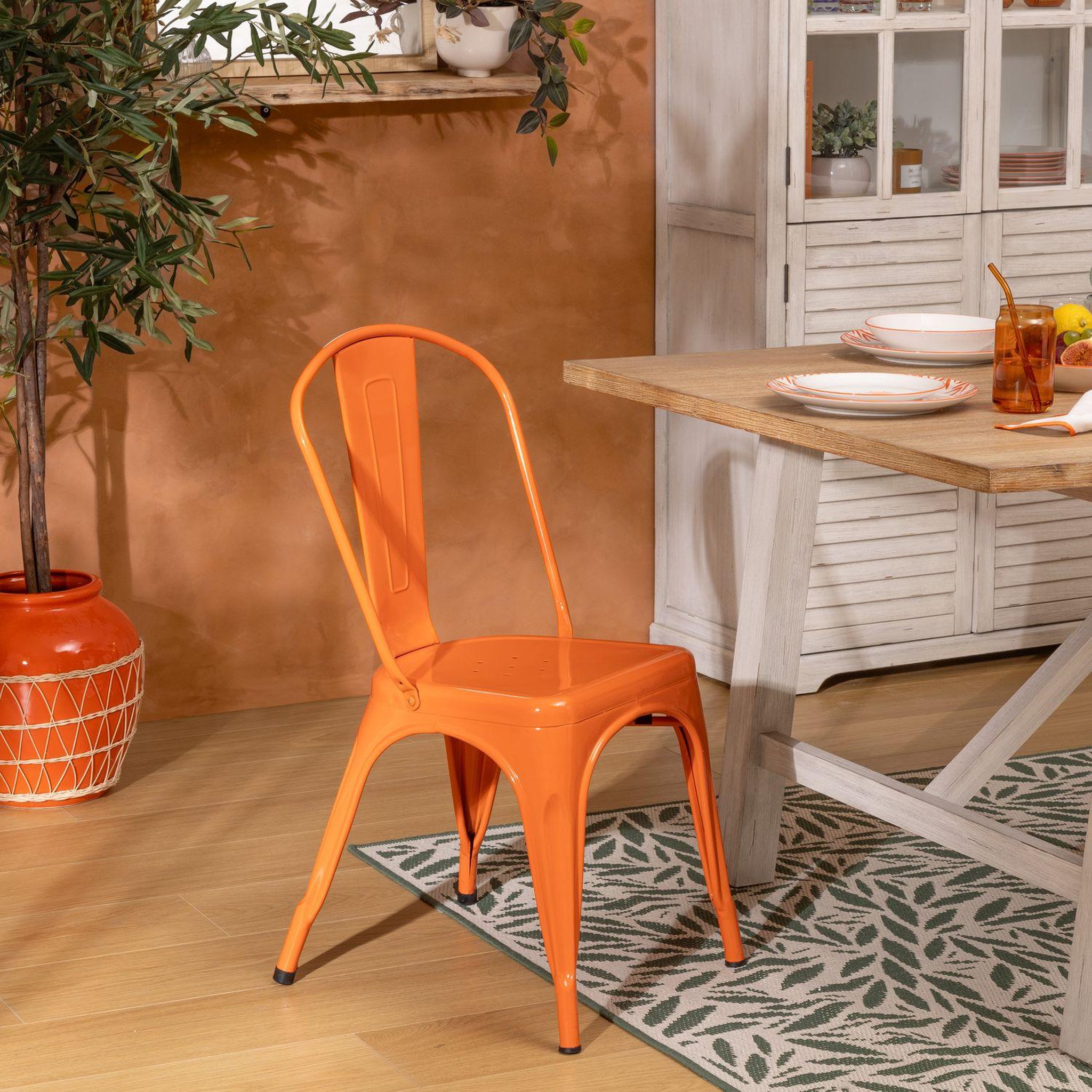 Voir la diapositive 2 : TOILINUX Lot de 4 chaises en métal NIKO