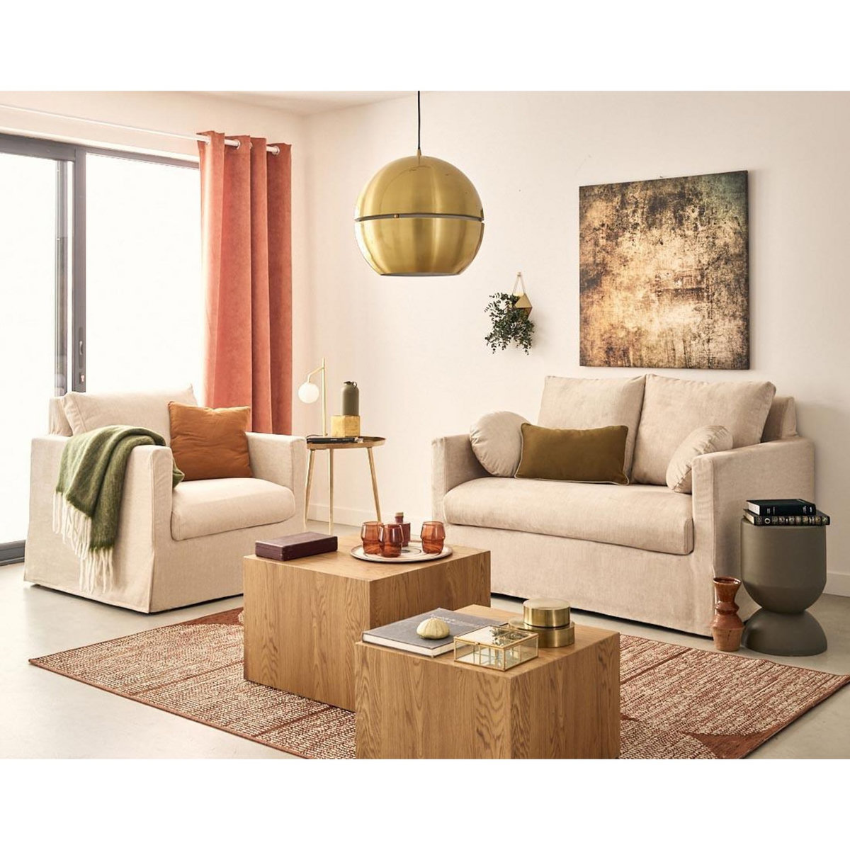 LISA DESIGN Serena - fauteuil déhoussable en velours