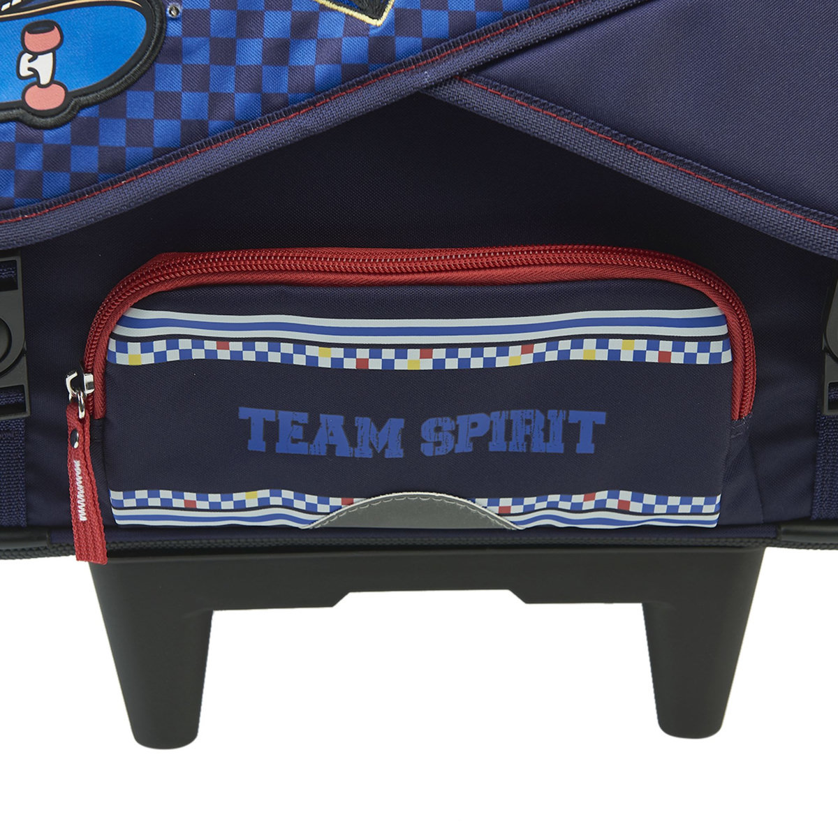 AUCHAN Cartable à roulettes bleu SKATE avec leds