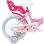 Voir la diapositive 2 : Disney Princesse Vélo enfant - Modèle 16'' Princesse de Disney pour enfant de 105/120 cm avec stabilisateurs - Panier avant - Porte poupée arrière - 2 freins