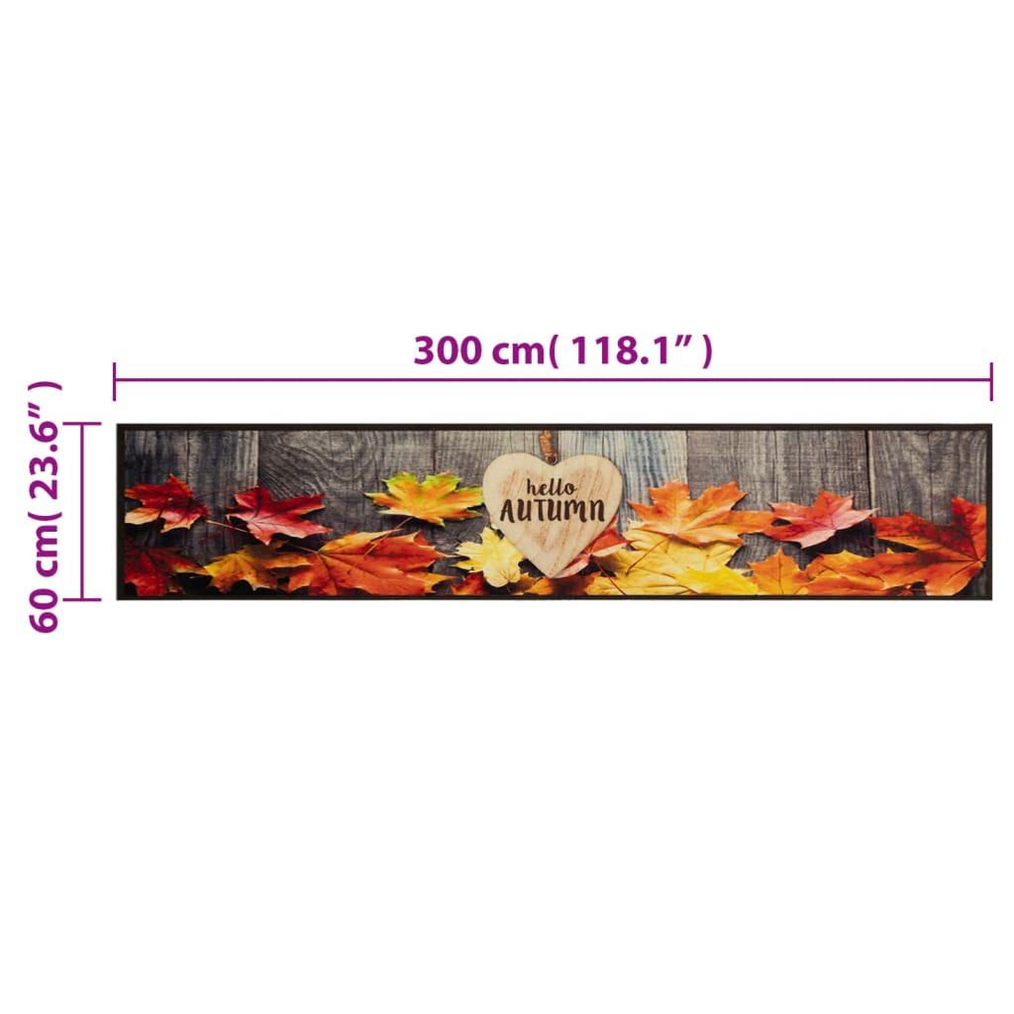 Voir la diapositive 6 : VIDAXL Tapis de cuisine lavable impression d'automne 60x300 cm velours