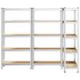 Voir la diapositive 4 : VIDAXL Etageres de rangement a 5 niveaux 3 pcs acier bois d'ingenierie