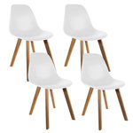 The Home Deco Factory 4 Chaises design scandinave à coque Holga. Coloris disponibles : Noir