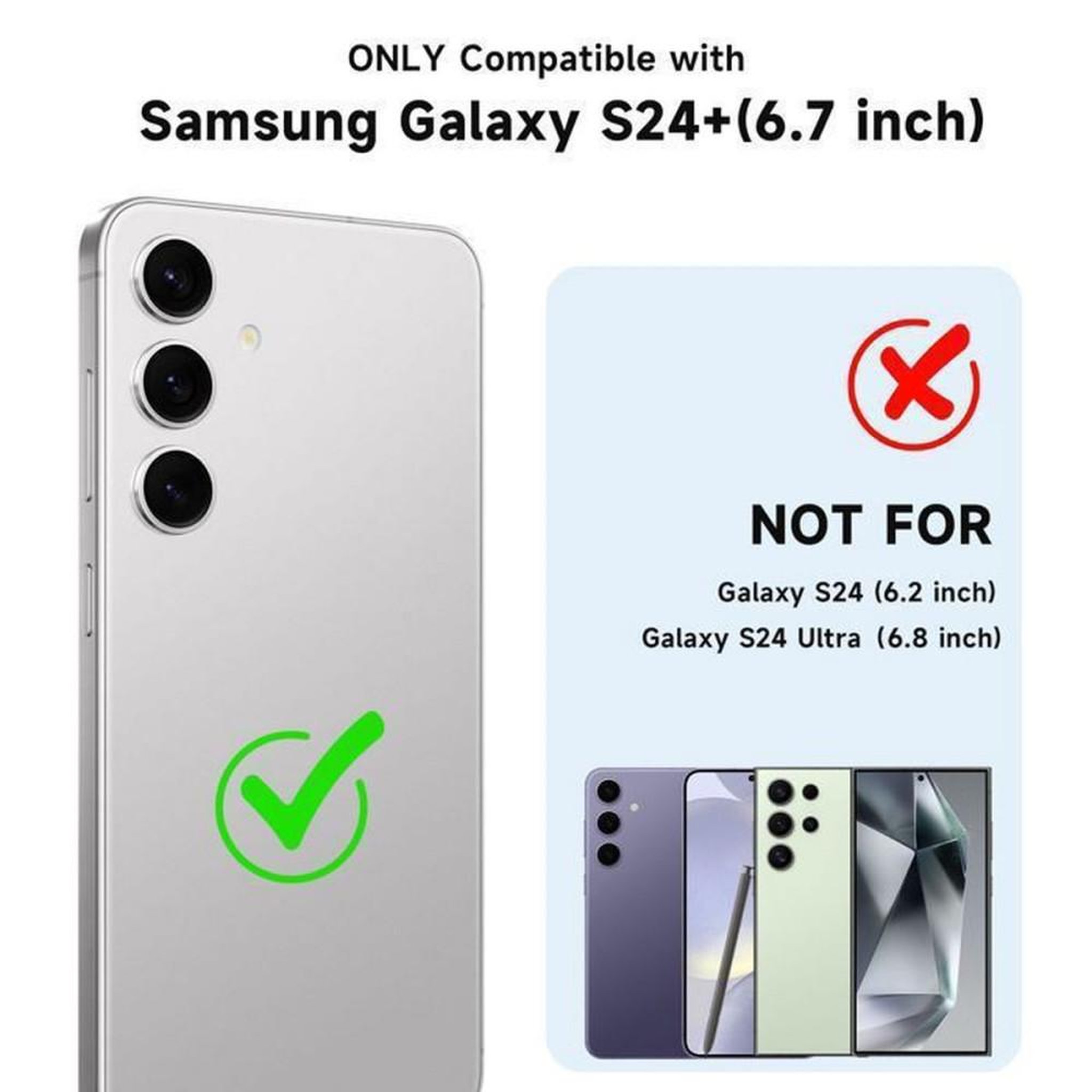 Voir la diapositive 2 : Coque violette avec protection en verre trempé pour Samsung Galaxy S24+ et support à anneau rotatif
