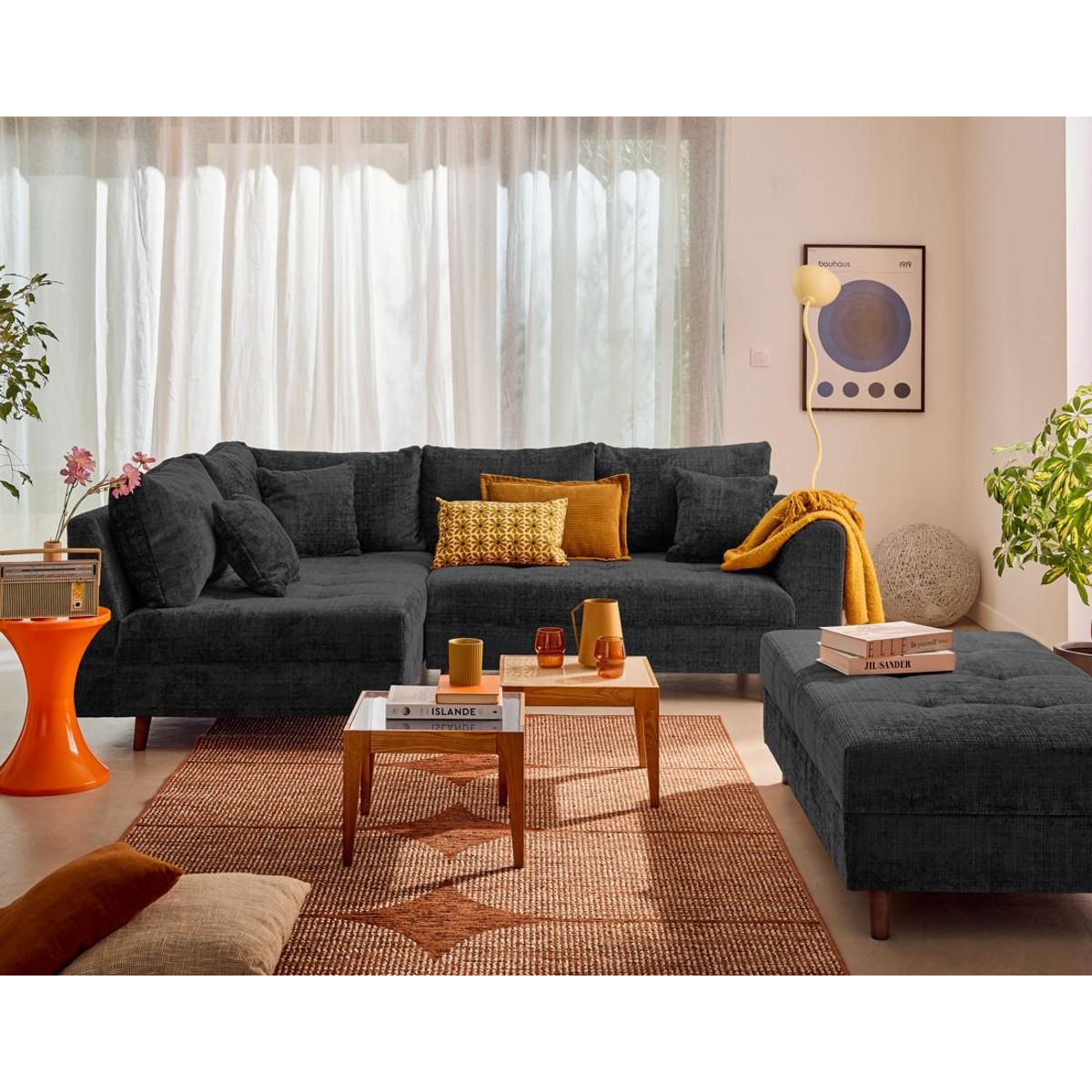 LISA DESIGN Rune - canapé d'angle gauche 4 places en velours texturé