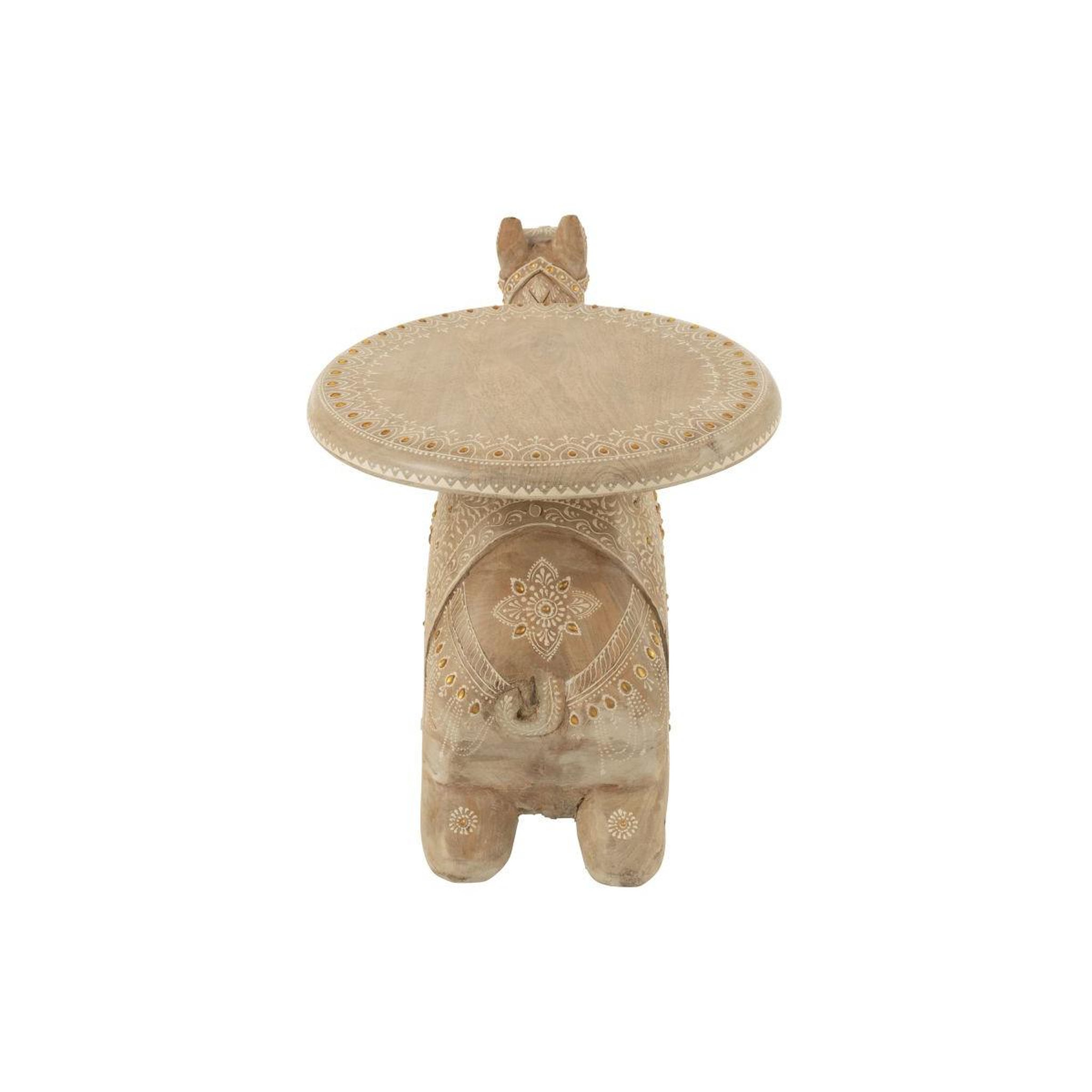 Voir la diapositive 4 : J-LINE Table d'appoint chameau en bois  perle du sahara  58cm naturel