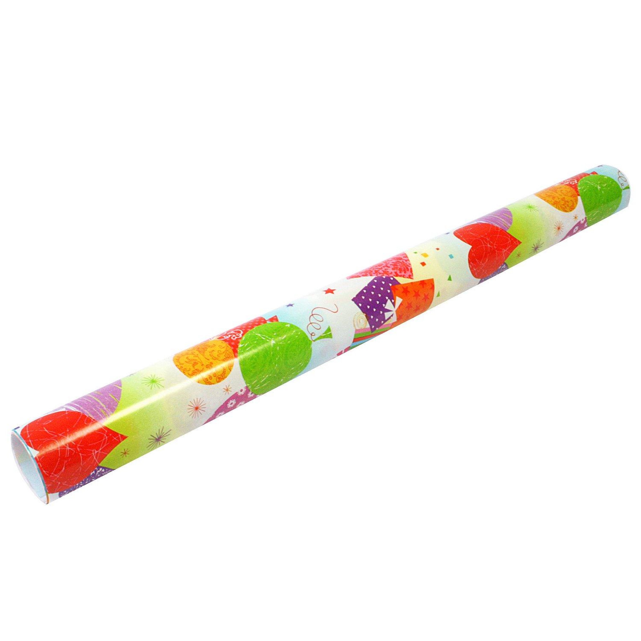 Voir la diapositive 3 : Beaumont Papier cadeau largeur 50 cm : Ballons et paquets cadeaux