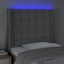 Voir la diapositive 4 : VIDAXL Tete de lit a LED Gris clair 83x16x118/128 cm Tissu