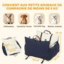 Voir la diapositive 3 : PAWHUT Siège auto sac de transport chien 2 en 1 - réglable - coussin déhoussable - coton bleu écru