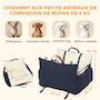 Voir la diapositive 3 : PAWHUT Siège auto sac de transport chien 2 en 1 - réglable - coussin déhoussable - coton bleu écru