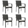 Voir la diapositive 4 : VIDAXL Ensemble a manger de jardin coussins 5pcs Noir Resine tressee