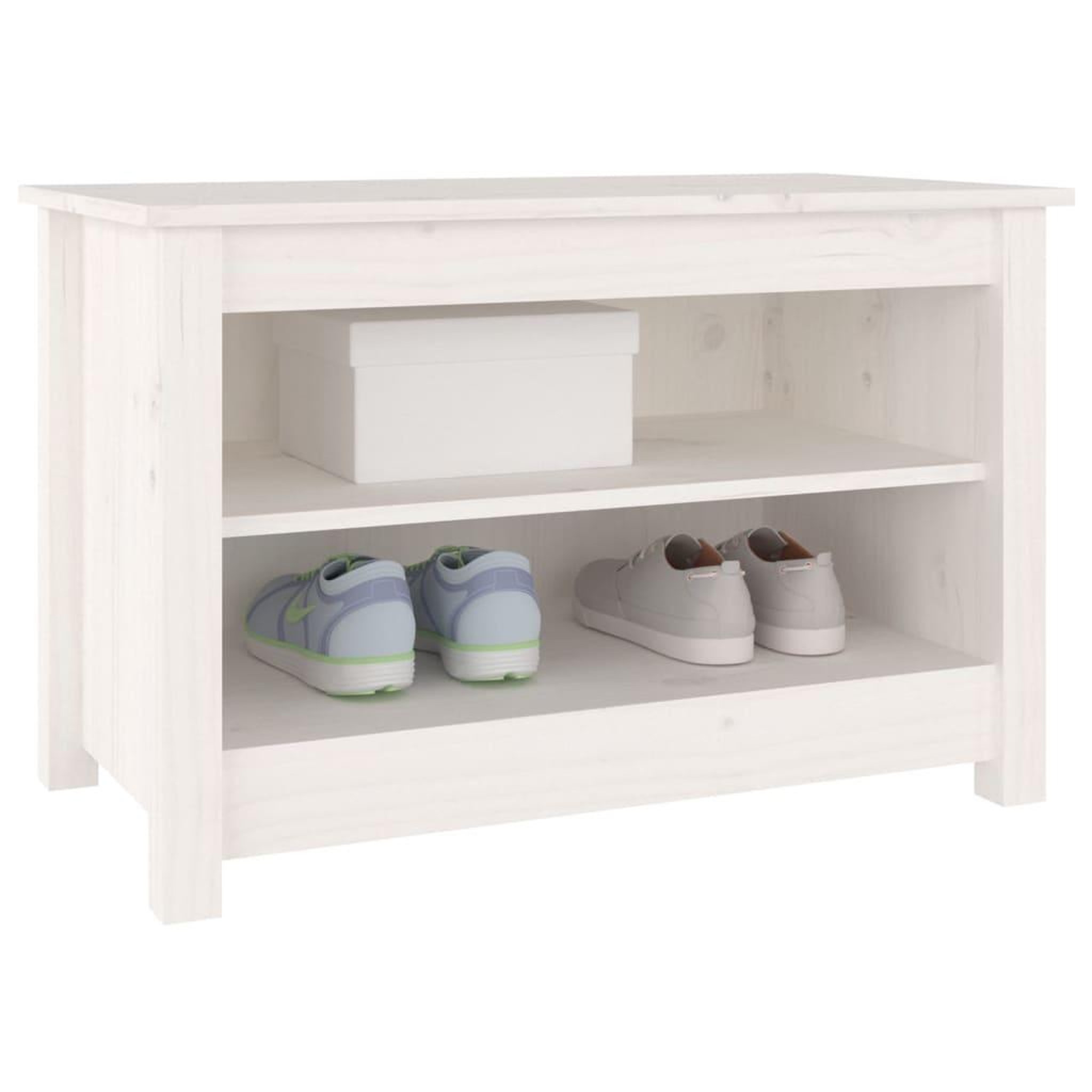 Voir la diapositive 5 : VIDAXL Banc a chaussures Blanc 70x38x45,5 cm Bois de pin massif