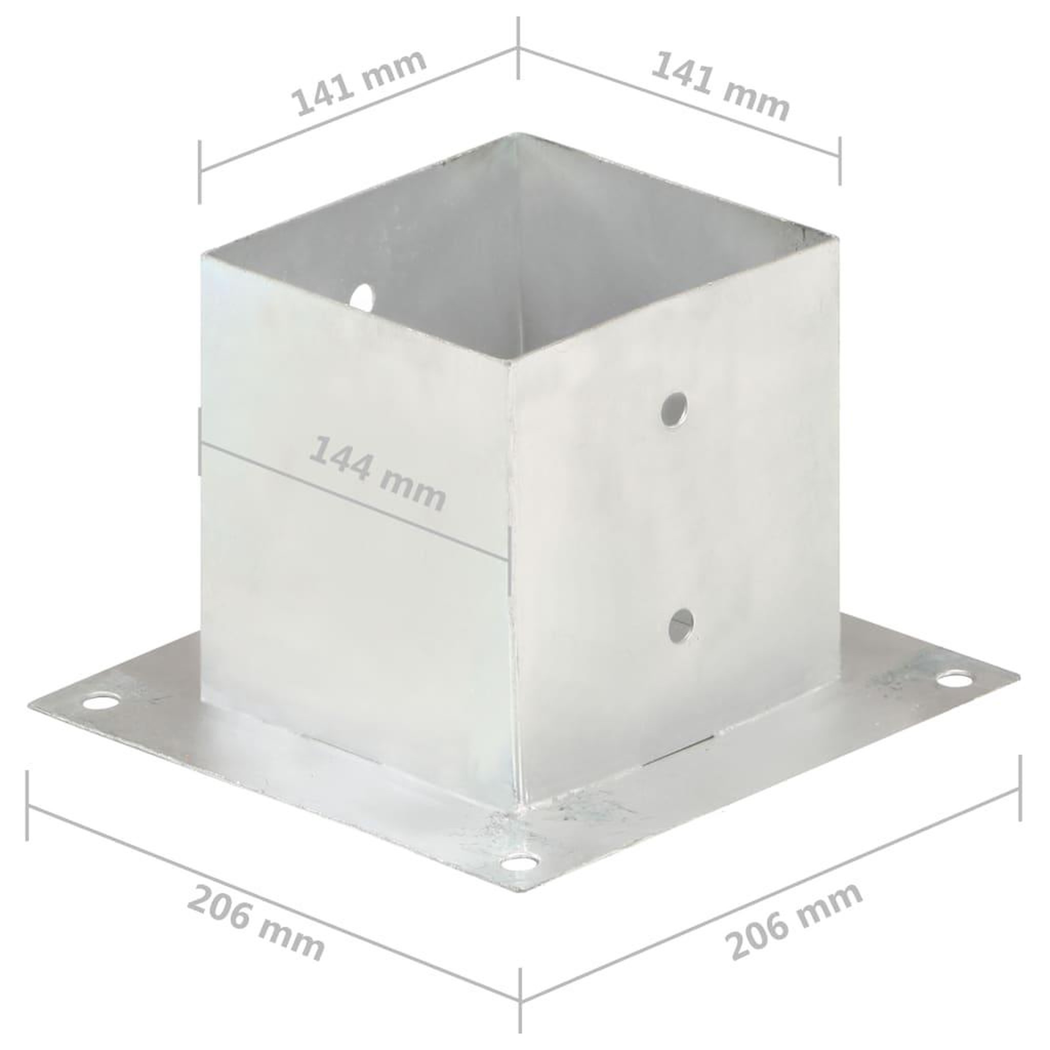 Voir la diapositive 6 : VIDAXL Ancres de poteau 4 pcs Metal galvanise 141 mm