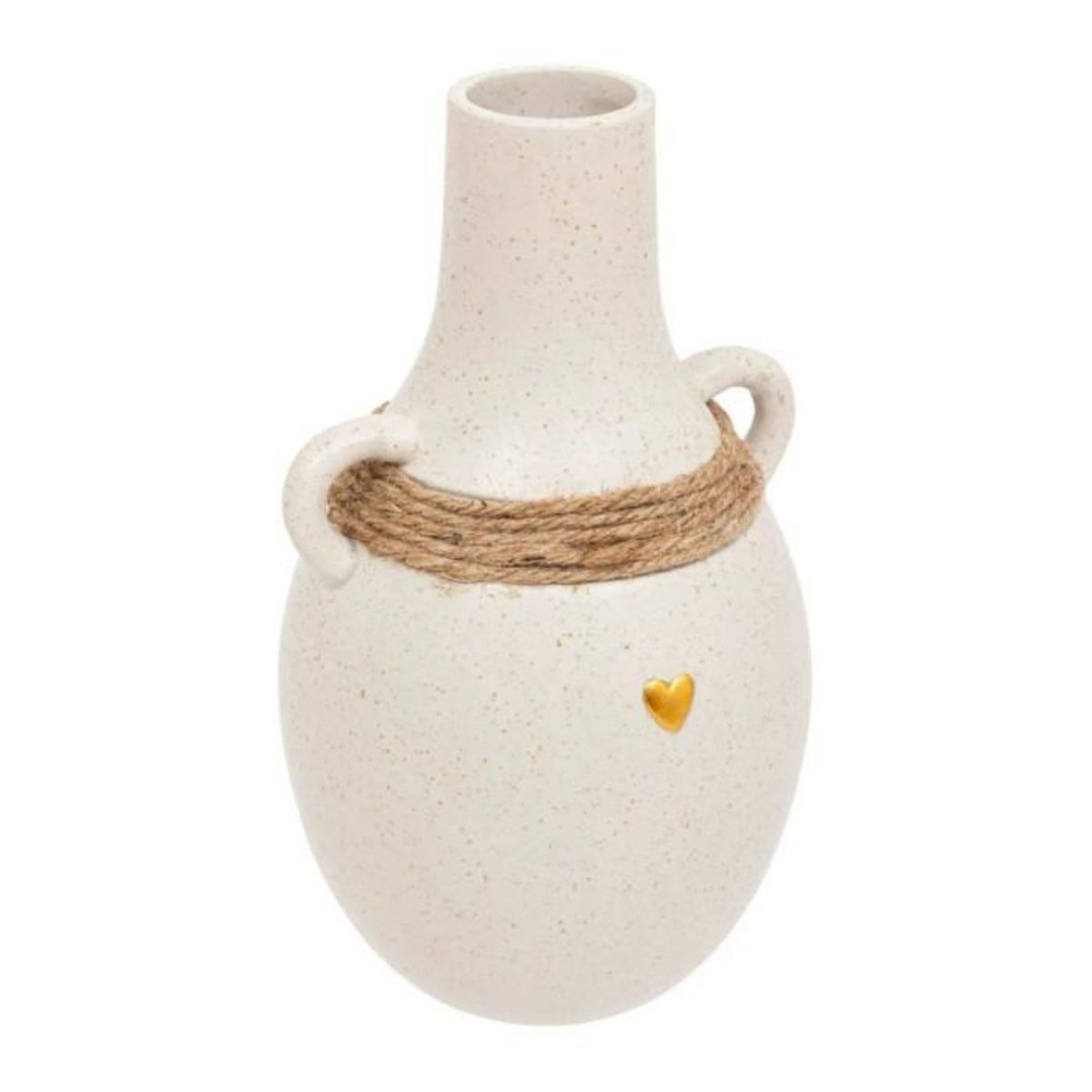 ATMOSPHERA Vase Déco avec Corde  The Floral  22cm Blanc