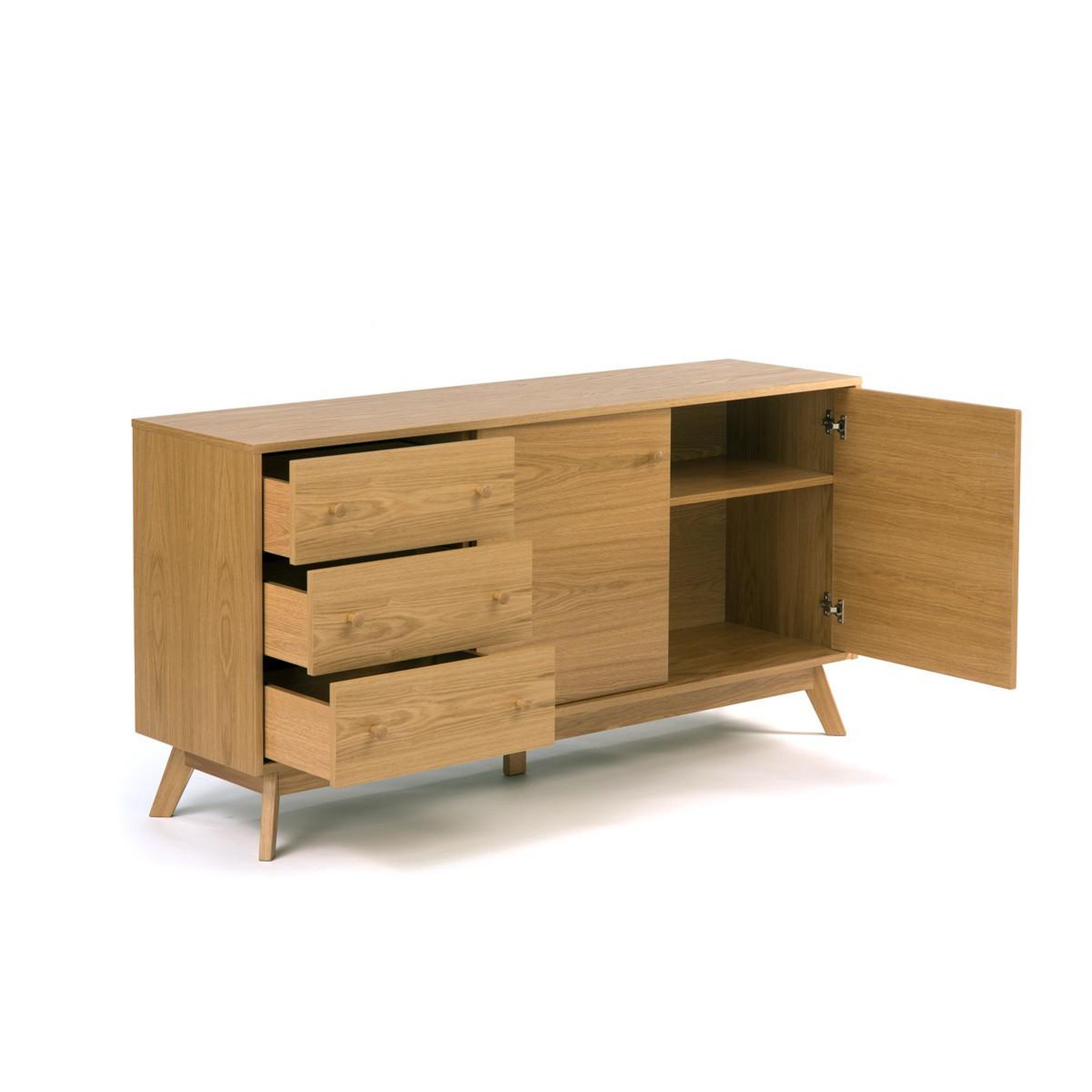 Voir la diapositive 2 : Paris Prix Buffet 3 Tiroirs & 2 Portes  Kensal  145cm Chêne