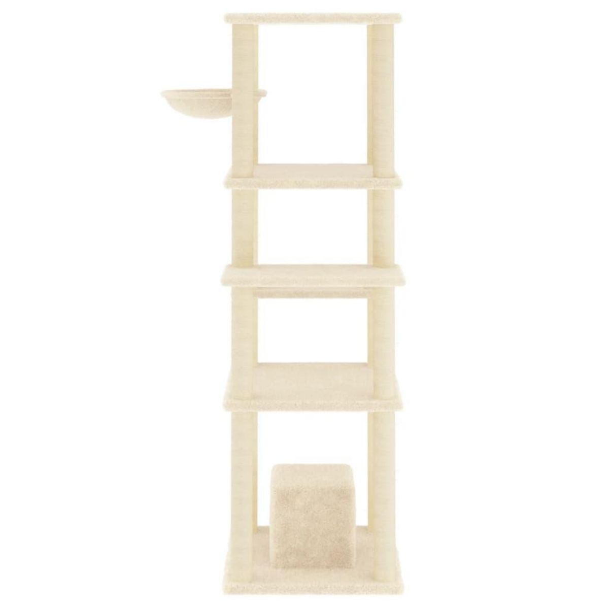 VIDAXL Arbre a chat avec griffoirs en sisal Creme 154 cm