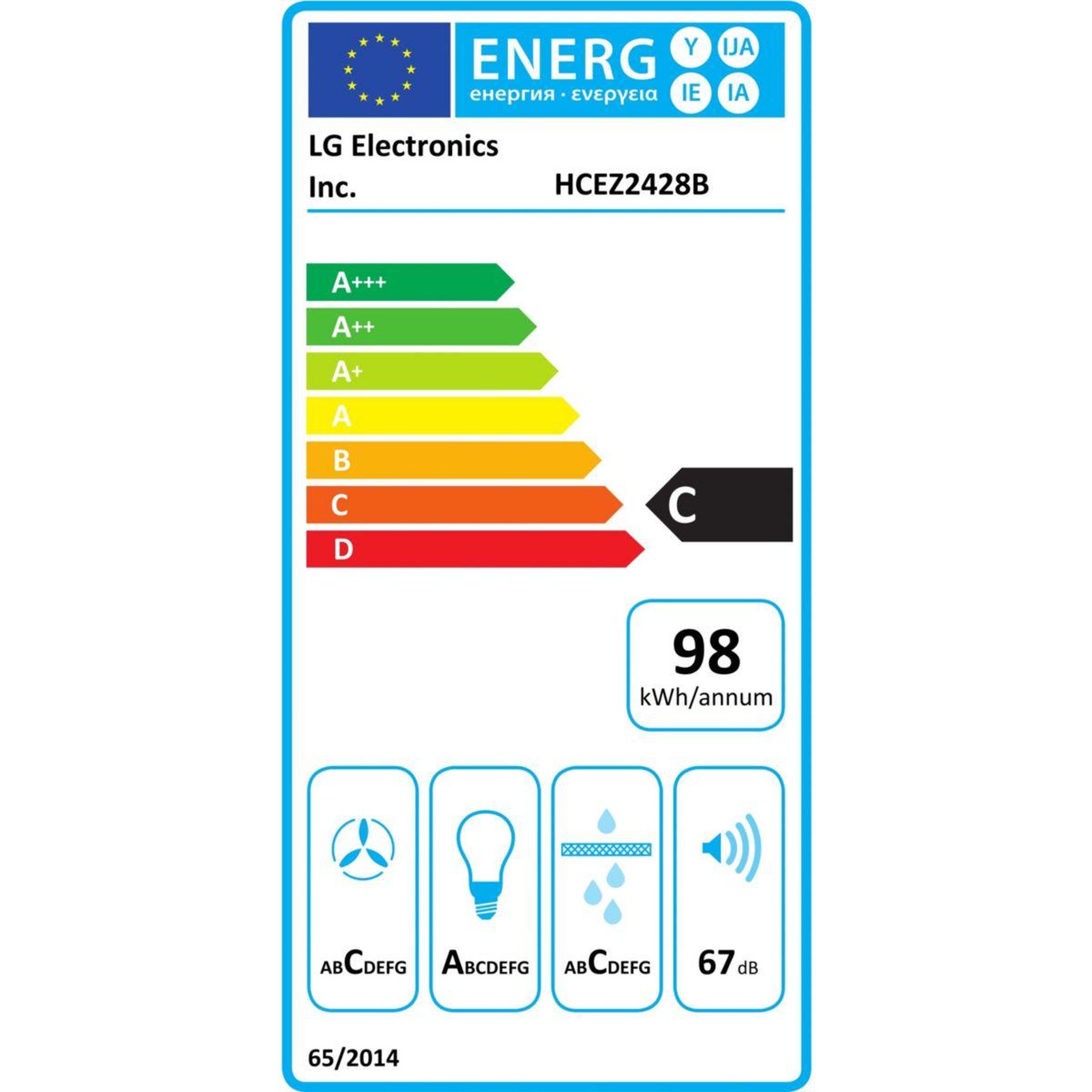 Voir la diapositive 6 : LG Hotte décorative murale inclinée hcez2428b thinq