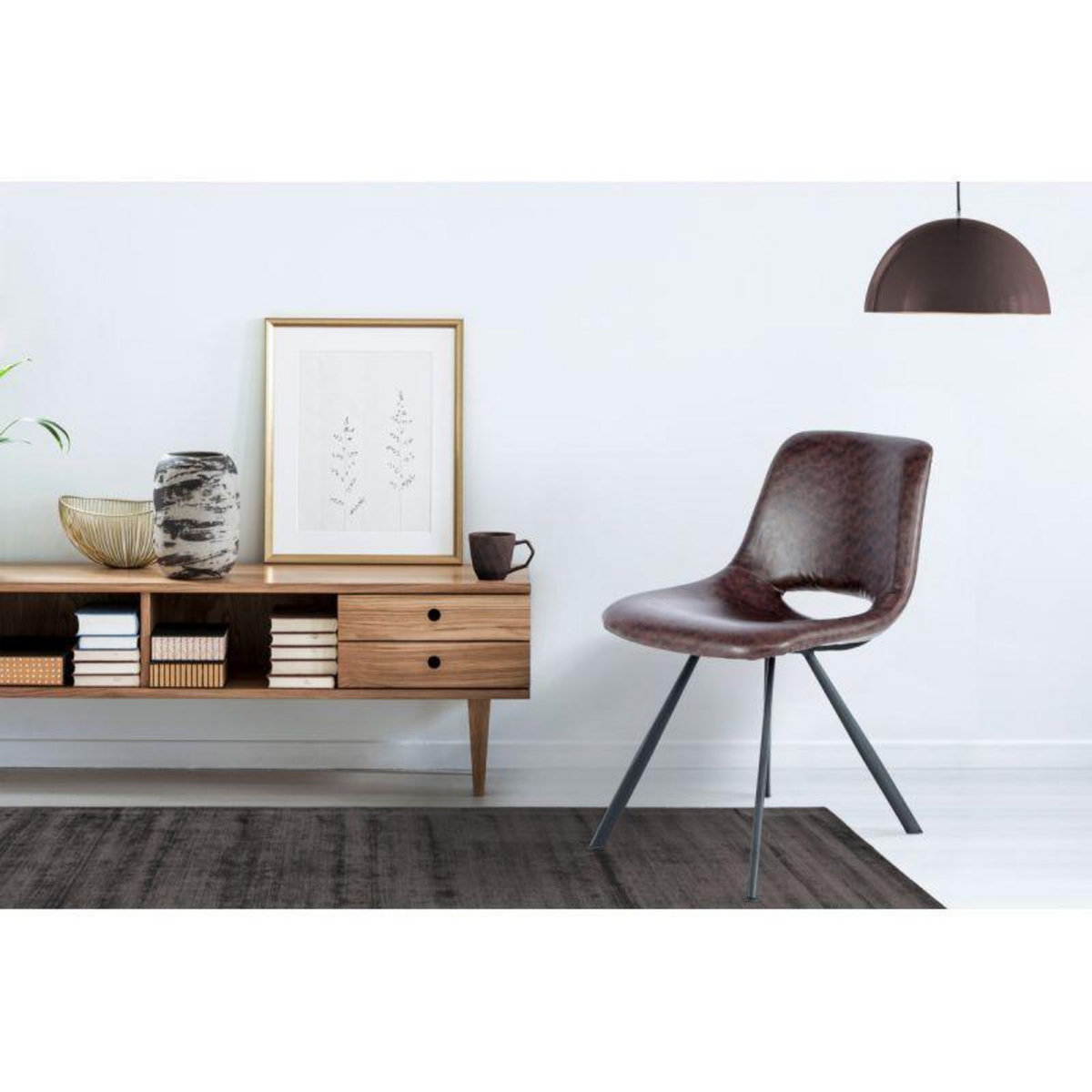 Paris Prix Lot de 2 Chaises Vintage  Joséphine  77cm Marron Foncé