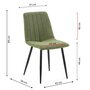 Voir la diapositive 4 : VS VENTA-STOCK Pack 4 chaises Sagi recouvertes de tissu vert