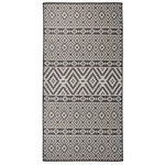 VIDAXL Tapis a tissage plat d'exterieur 100x200 cm Rayures noires