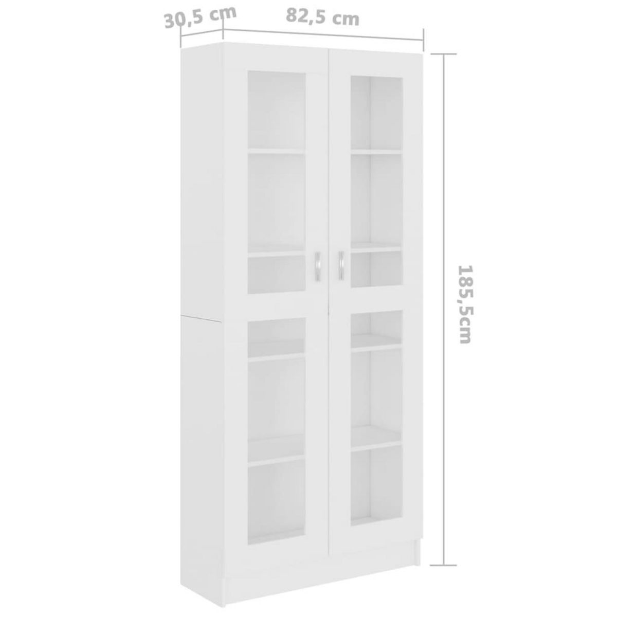 VIDAXL Armoire a vitrine Blanc 82,5x30,5x185,5 cm Bois d'ingenierie