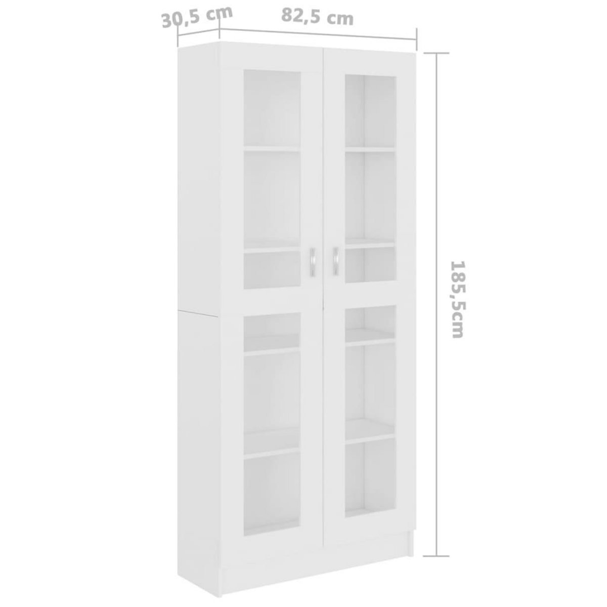 VIDAXL Armoire a vitrine Blanc 82,5x30,5x185,5 cm Bois d'ingenierie
