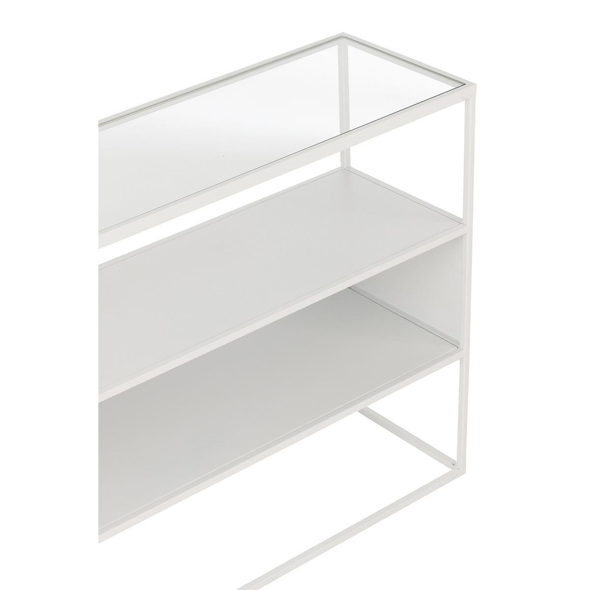 Voir la diapositive 6 : J-LINE Console en métal  maryanne  140cm blanc