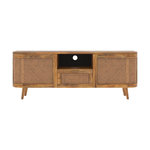 Rendez vous déco Meuble TV en bois de manguier et cannage 145 cm-Wava