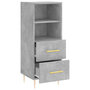 Voir la diapositive 5 : VIDAXL Buffet Gris beton 34,5x34x90 cm Bois d'ingenierie