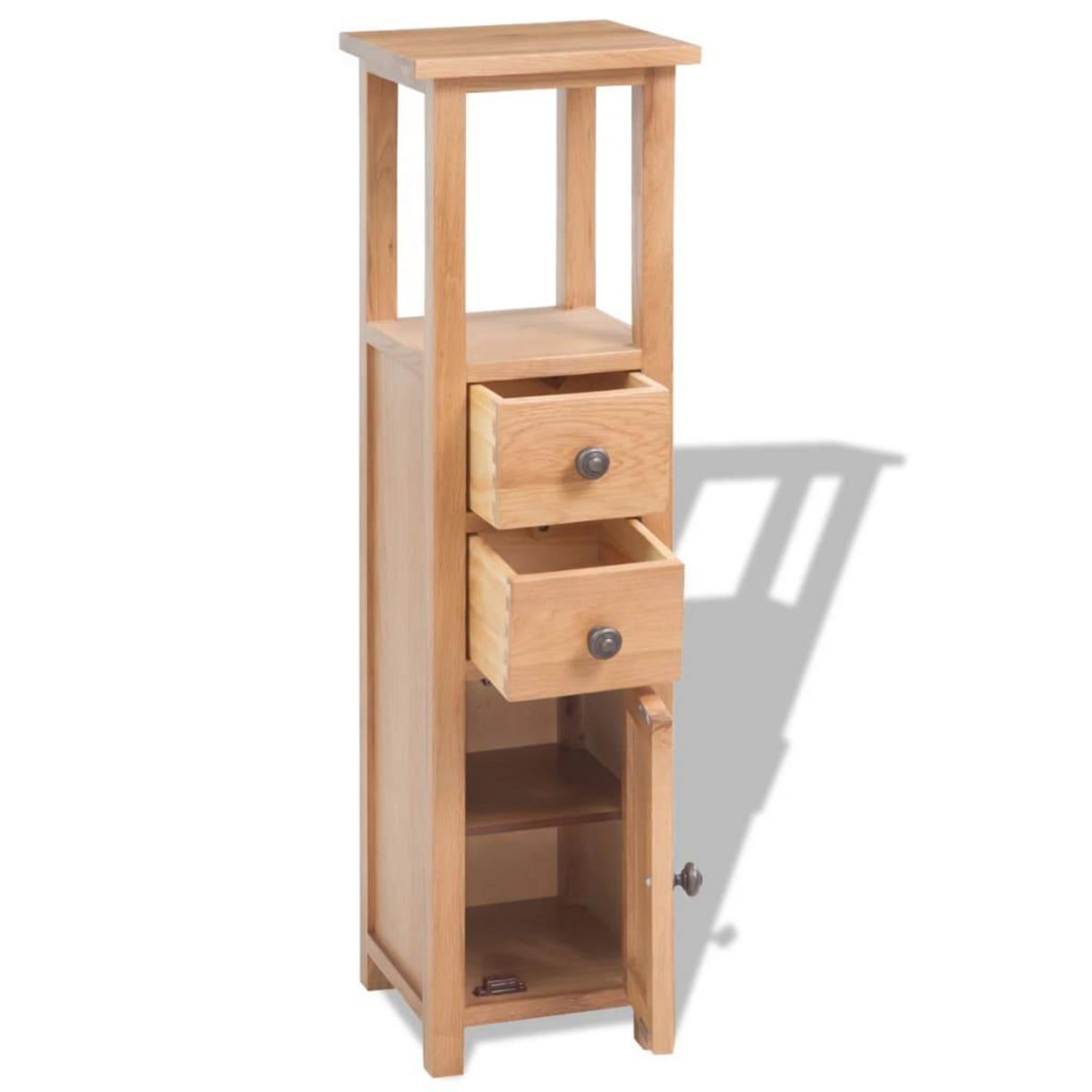 VIDAXL Etagere d'angle 26x26x94 cm Bois de chene massif