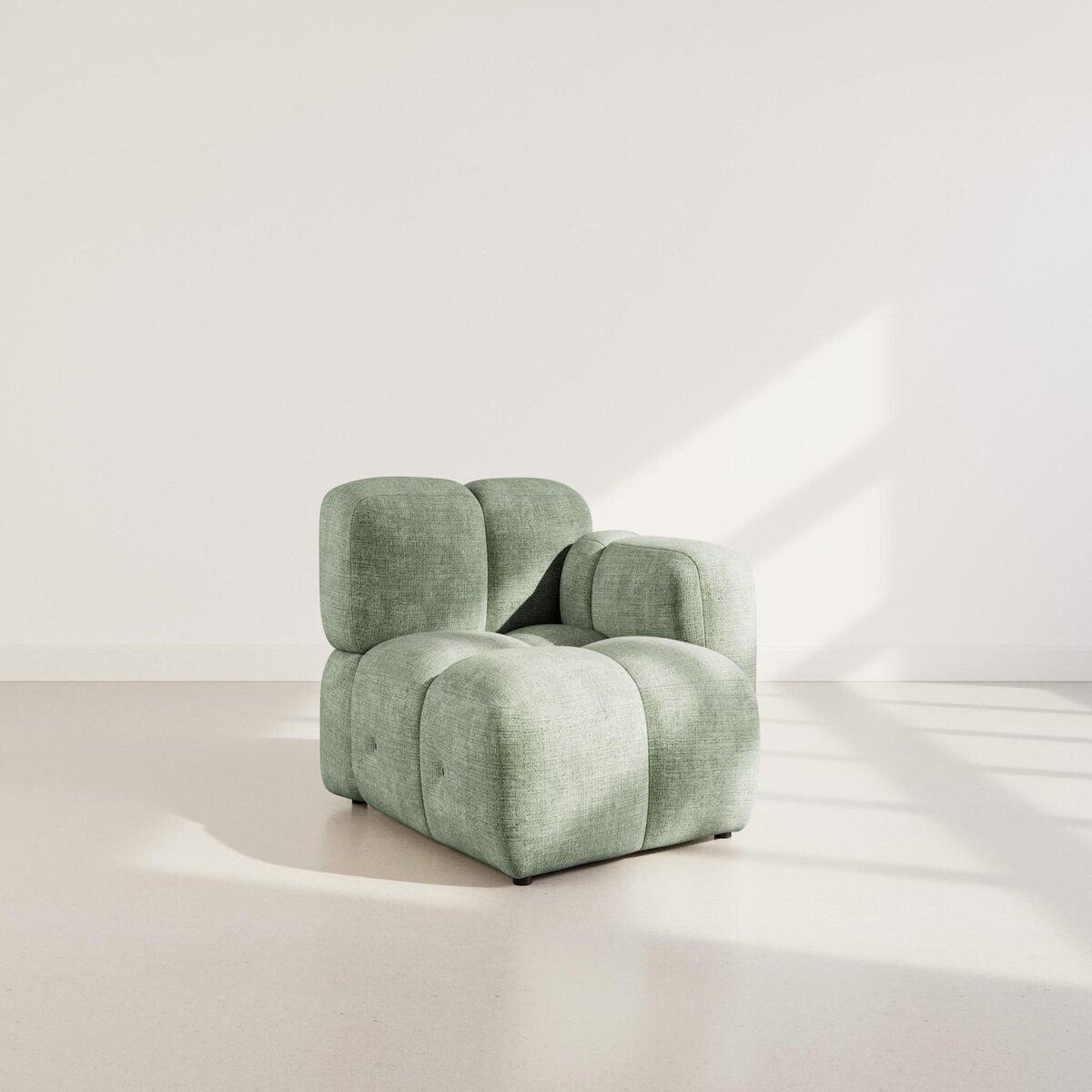 LISA DESIGN Grace - module d'assise droit en velours texturé