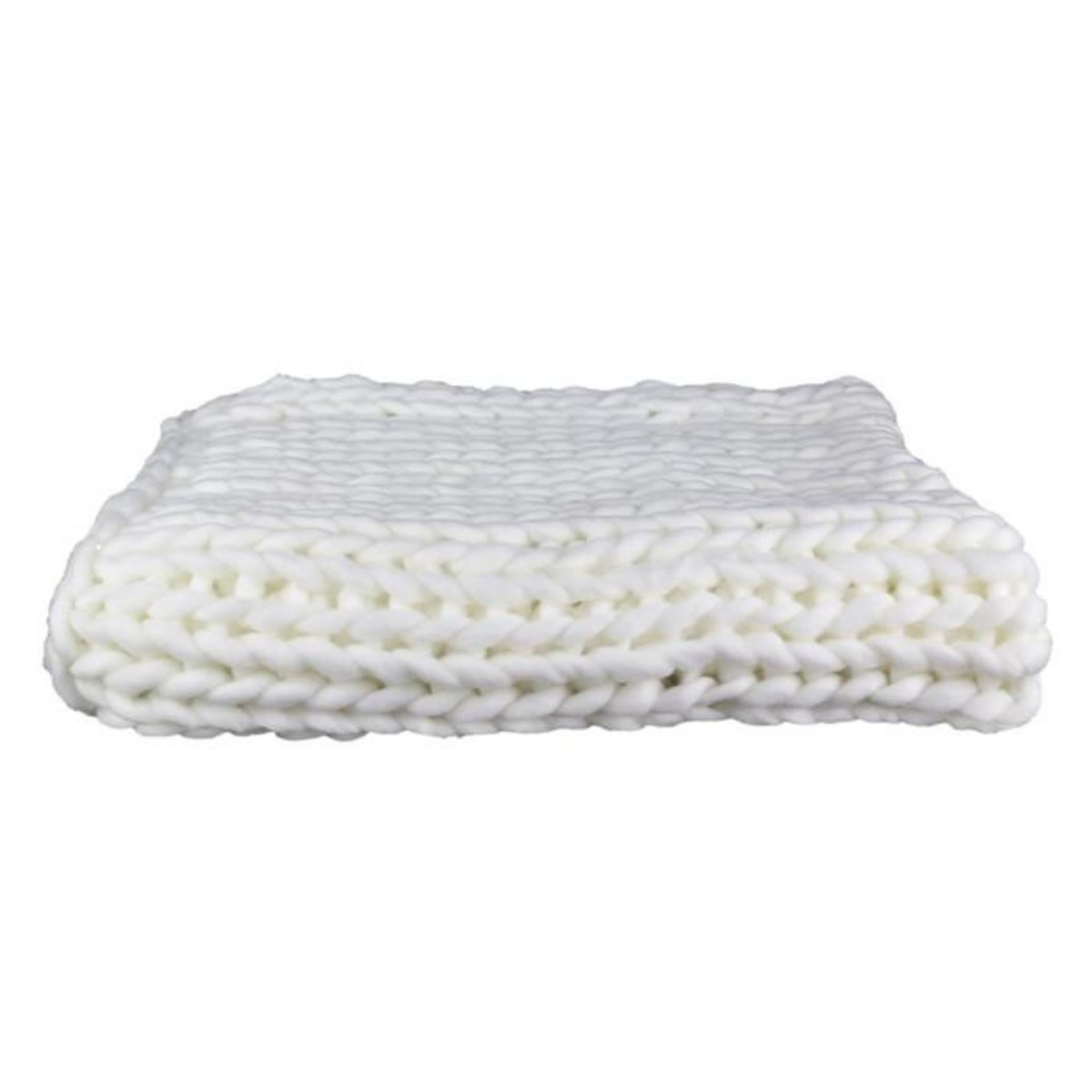 Paris Prix Plaid Déco Maille  Chunky  120x150cm Écru