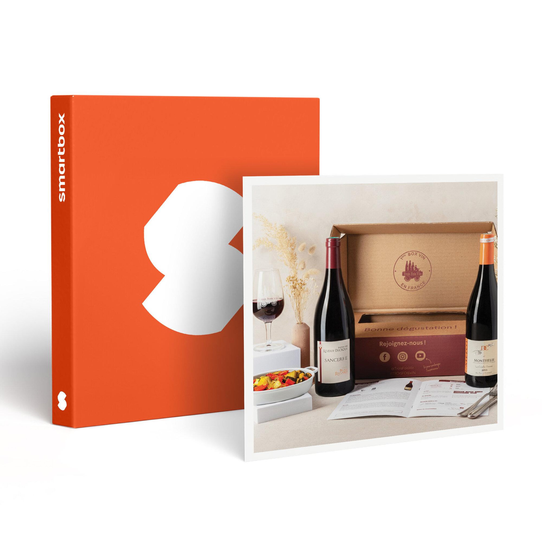 Voir la diapositive 1 : Smartbox Abonnement de 3 mois : 2 grands vins rouges par mois et livret de dégustation - Coffret Cadeau Gastronomie