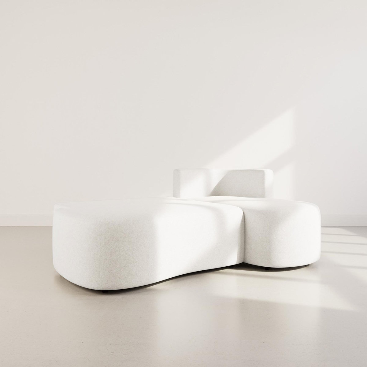 LISA DESIGN Mahina - canapé d'angle droit 4 places convertible avec coffre en tissu texturé