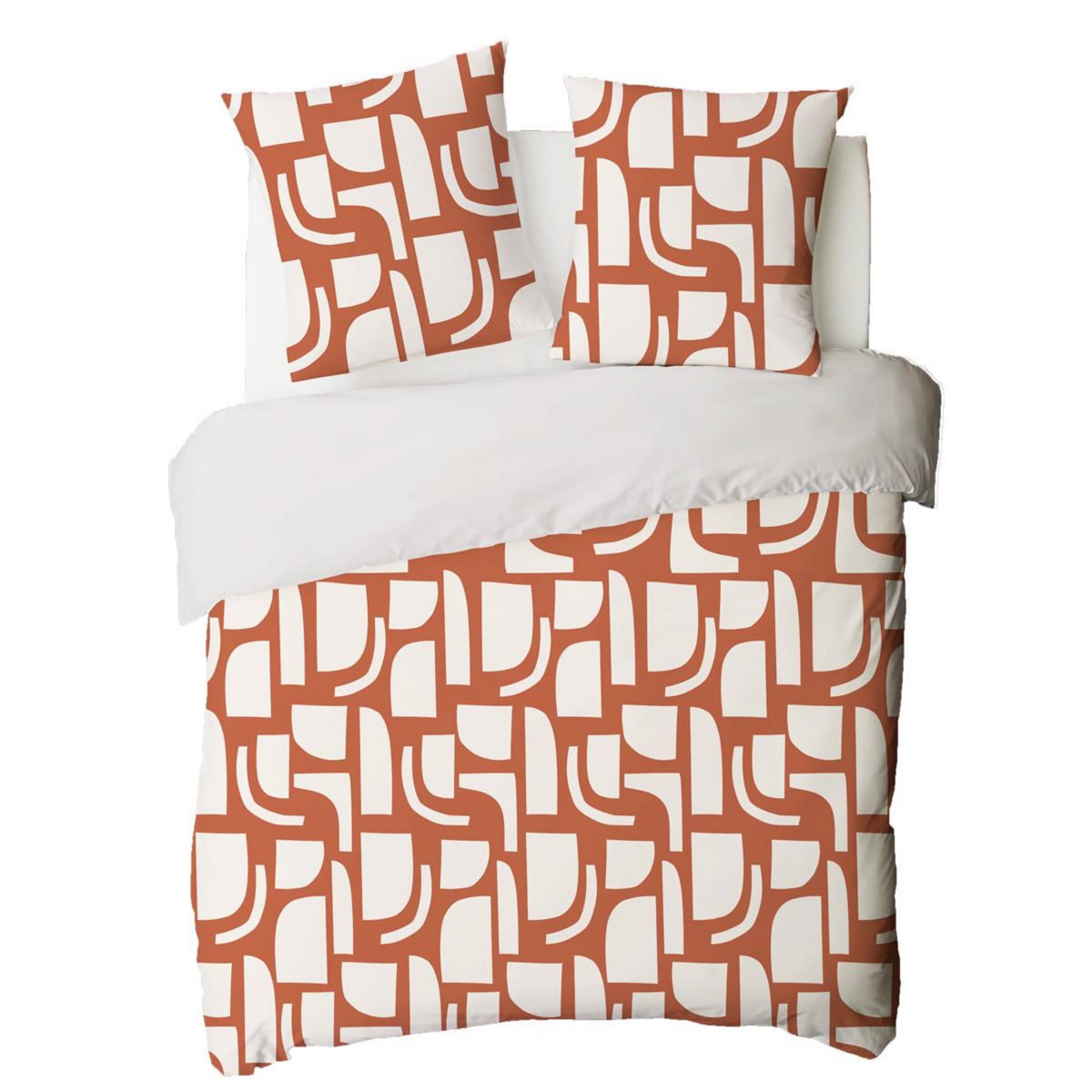 FUTURE HOME Parure de lit 2 personnes géométrique bicolore